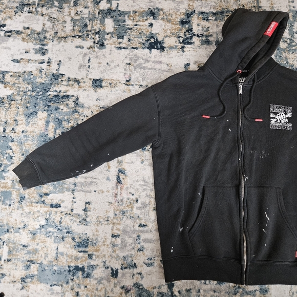 Dixxon Full Zip Hoodie Sweatshirt Men’s L Black Working Class Heroes Distressed - Picture 7 of 13